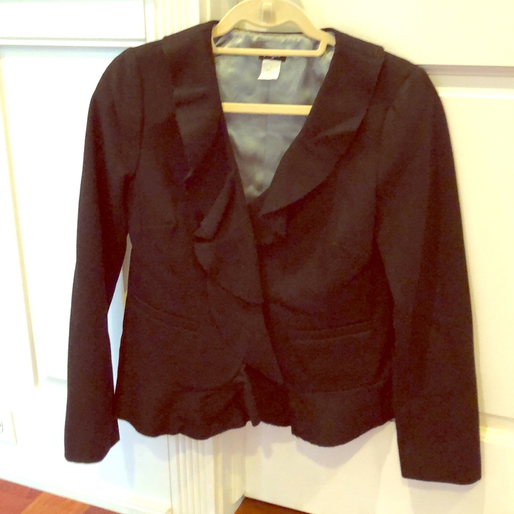 J Crew raw edge lined blazer size 2 black